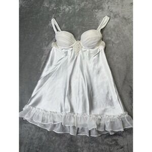 Vintage White Babydoll Beaded Bridal Lingerie Apt 9 Dress Wedding Sleepwear